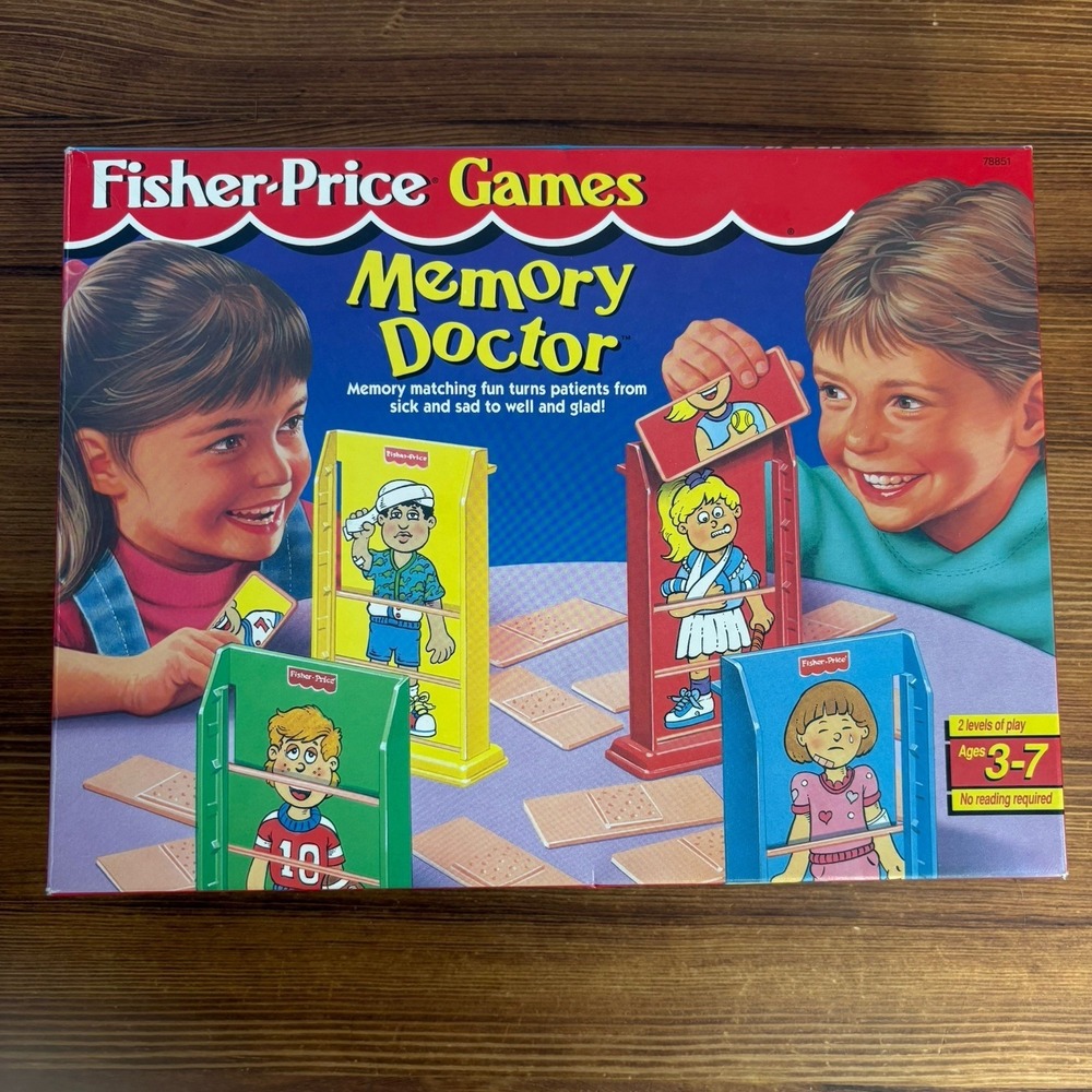 Vintage 1995 Fisher Price Memory Doctor Game Complete Preschool Matching Game